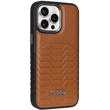 Заредете изображение във визуализатора на галерията – Audi Synthetic Leather case with MagSafe for iPhone 14 Pro Max - brown
