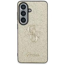 Заредете изображение във визуализатора на галерията – GUESS case for SAMSUNG S26 GUHCS26SHG4SGD (Fixed Glitter 4G Big Metal Logo) gold
