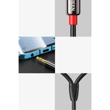 Заредете изображение във визуализатора на галерията – Ugreen AV116 10749 audio mini jack cable 3.5 mm (male) / 2RCA (male) 1m - black
