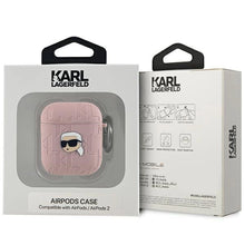 Заредете изображение във визуализатора на галерията – Karl Lagerfeld Monogram Karl Head case for AirPods 1 / 2 - pink
