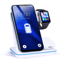 Заредете изображение във визуализатора на галерията – Wireless charger with led 3in1 15w gy-z5a white
