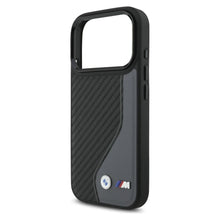 Заредете изображение във визуализатора на галерията – BMW case for IPHONE 17 Pro compatible with MagSafe BMHMP17L25PCCSCAK (PU Carbon Logo) anthracite

