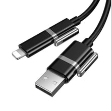 Заредете изображение във визуализатора на галерията – Cable 4w1 USB A/USB C do USB C/Lightning Hoco 3A 60W 1,2 m U155 black
