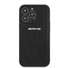 Заредете изображение във визуализатора на галерията – AMG Leather Curved Lines case for iPhone 13 Pro Max - black
