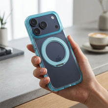 Заредете изображение във визуализатора на галерията – Гръб Frame Circle Stand за iPhone 18 Pro / 17 Pro с MagSafe и стойка - светлосин – снимка 3

