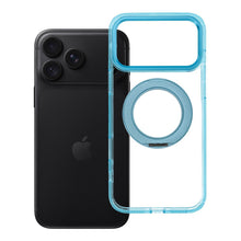 Заредете изображение във визуализатора на галерията – Гръб Frame Circle Stand за iPhone 18 Pro Max / 17 Pro Max с MagSafe и стойка - светлосин
