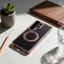 Заредете изображение във визуализатора на галерията – Гръб Frame Circle Stand за Samsung A37 с MagSafe и стойка - златист – снимка 3
