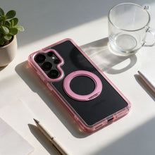 Заредете изображение във визуализатора на галерията – Гръб Frame Circle Stand за Samsung A57 с MagSafe и стойка - розов – снимка 3
