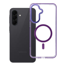 Заредете изображение във визуализатора на галерията – Гръб Frame Clear Hybrid Mag Cover за Samsung A37 с MagSafe - лилав
