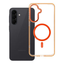 Заредете изображение във визуализатора на галерията – Гръб Frame Clear Hybrid Mag Cover за Samsung A37 с MagSafe - оранжев Hermes
