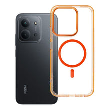 Заредете изображение във визуализатора на галерията – Гръб Frame Clear Hybrid Mag Cover за Xiaomi Redmi 15C (173,16 x 81,07 x 8,2) с MagSafe - оранжев Hermes
