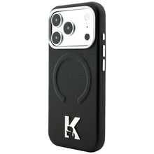 Заредете изображение във визуализатора на галерията – Гръб KARL LAGERFELD за IPHONE 18 Pro/17 Pro с MagSafe (Grained Embossed Ring &amp; Kameo Logo) - черен
