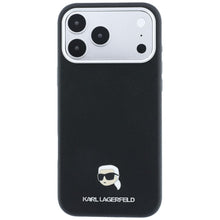 Заредете изображение във визуализатора на галерията – Гръб KARL LAGERFELD за IPHONE 18 Pro/ 17 Pro с MagSafe (Grained Karl Head Metal) - черен – снимка 3
