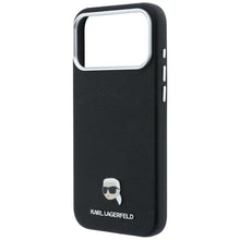 Заредете изображение във визуализатора на галерията – Гръб KARL LAGERFELD за IPHONE 18 Pro/ 17 Pro с MagSafe (Grained Karl Head Metal) - черен – снимка 6
