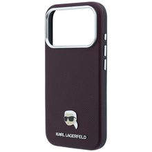Заредете изображение във визуализатора на галерията – Гръб KARL LAGERFELD за IPHONE 18 Pro/ 17 Pro с MagSafe (Grained Karl Head Metal) - бордо – снимка 6

