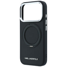Заредете изображение във визуализатора на галерията – Гръб KARL LAGERFELD за IPHONE 18 Pro/17 Pro с MagSafe (Ring Stand 360 Saffiano Classic Logo) - черен – снимка 8
