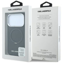 Заредете изображение във визуализатора на галерията – Гръб KARL LAGERFELD за IPHONE 18 Pro/17 Pro с MagSafe (Ring Stand 360 Saffiano Classic Logo) - черен – снимка 2
