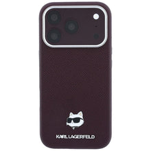 Заредете изображение във визуализатора на галерията – Гръб KARL LAGERFELD за IPHONE 18 Pro Max/ 17 Pro Max с MagSafe (Grained Choupette Head Metal) - бордо – снимка 8
