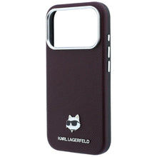 Заредете изображение във визуализатора на галерията – Гръб KARL LAGERFELD за IPHONE 18 Pro Max/ 17 Pro Max с MagSafe (Grained Choupette Head Metal) - бордо – снимка 4
