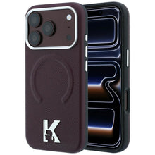 Заредете изображение във визуализатора на галерията – Гръб KARL LAGERFELD за IPHONE 18 Pro Max/17 Pro Max с MagSafe (Grained Embossed Ring &amp; Kameo Logo) - бордо

