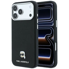 Заредете изображение във визуализатора на галерията – Гръб KARL LAGERFELD за IPHONE 18 Pro Max/ 17 Pro Max с MagSafe (Grained Karl Head Metal) - черен – снимка 8

