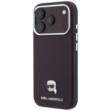 Заредете изображение във визуализатора на галерията – Гръб KARL LAGERFELD за IPHONE 18 Pro Max/ 17 Pro Max с MagSafe (Grained Karl Head Metal) - бордо – снимка 7
