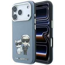 Заредете изображение във визуализатора на галерията – Гръб KARL LAGERFELD за IPHONE 18 Pro Max/ 17 Pro Max с MagSafe (Smooth Karl &amp; Choupette Bodies) - светлосин – снимка 6
