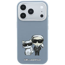 Заредете изображение във визуализатора на галерията – Гръб KARL LAGERFELD за IPHONE 18 Pro Max/ 17 Pro Max с MagSafe (Smooth Karl &amp; Choupette Bodies) - светлосин
