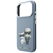 Заредете изображение във визуализатора на галерията – Гръб KARL LAGERFELD за IPHONE 18 Pro Max/ 17 Pro Max с MagSafe (Smooth Karl &amp; Choupette Bodies) - светлосин – снимка 3
