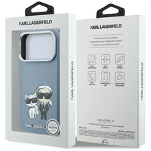 Заредете изображение във визуализатора на галерията – Гръб KARL LAGERFELD за IPHONE 18 Pro Max/ 17 Pro Max с MagSafe (Smooth Karl &amp; Choupette Bodies) - светлосин – снимка 5
