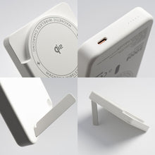 Заредете изображение във визуализатора на галерията – Външна батерия с MagSafe Forcell F-Energy MagStand QI2 F5K10 QC3.0 PD3.0 20W 5000 mAh - бяла – снимка 10

