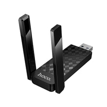 Заредете изображение във визуализатора на галерията – Мрежова карта WiFi 6 USB A (2 антени) Hoco HI34 - черна – снимка 3
