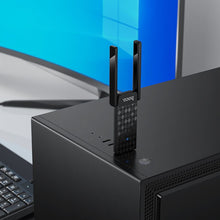 Заредете изображение във визуализатора на галерията – Мрежова карта WiFi 6 USB A (2 антени) Hoco HI34 - черна – снимка 9
