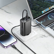 Заредете изображение във визуализатора на галерията – Външна батерия 5000 mAh QC PD 20W 2A с вграден кабел USB C Hoco J148 - черна – снимка 2
