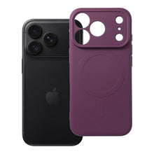 Заредете изображение във визуализатора на галерията – Гръб Silicone Mag Cover за iPhone 18 Pro / 17 Pro с MagSafe (със защита на камерата) - бордо
