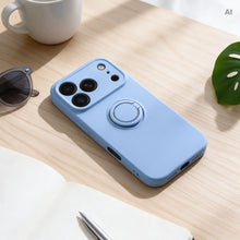 Заредете изображение във визуализатора на галерията – Гръб Silicone Ring за iPhone 18 Pro Max / 17 Pro Max с пръстен - светлосин – снимка 4
