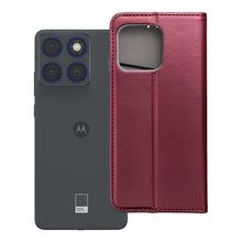 Заредете изображение във визуализатора на галерията – Калъф тип книга Smart Magneto за Motorola EDGE 70 - бордо
