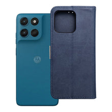 Заредете изображение във визуализатора на галерията – Калъф тип книга Split Book за Motorola G57 POWER - тъмносиньо-кремав
