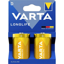 Заредете изображение във визуализатора на галерията – Алкална батерия VARTA R20 (Type D) Longlife (2 бр.)
