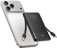 Заредете изображение във визуализатора на галерията – Wirelles charger Qi2.2 25W Apple 3-in-1 included 90cm retractable cable
