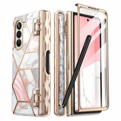 Cosmo Pen Supcase case for Samsung Galaxy Z Fold 5 - pink marble