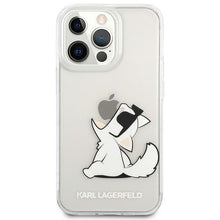 Заредете изображение във визуализатора на галерията – Original faceplate case karl lagerfeld klhcp14lcfnrc for iphone 14 pro (choupette eat / transparent)
