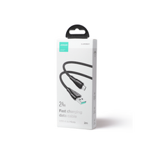 Заредете изображение във визуализатора на галерията – Joyroom USB cable - micro USB 2.4A Surpass Series for fast charging and data transfer 2 m black (S-UM018A11)
