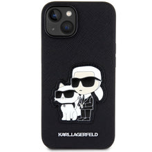 Заредете изображение във визуализатора на галерията – Original Pouch KARL LAGERFELD Saffiano Karl &amp; Choupette KLHCP14SSANKCPK for Iphone 14 Black
