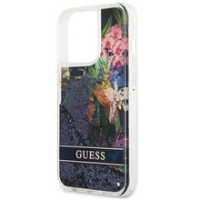 Заредете изображение във визуализатора на галерията – Оригинален гръб Guess за iphone 13 pro (glitter flower / purple) - TopMag

