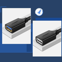 Заредете изображение във визуализатора на галерията – Ugreen cable extension cord adapter USB 3.0 (female) - USB 3.0 (male) 1m black (10368)
