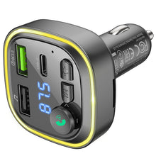 Заредете изображение във визуализатора на галерията – Borofone Transmitter FM BC48 Broad MP3, Bluetooth - 2xUSB + Type C - QC 3.0 18W black
