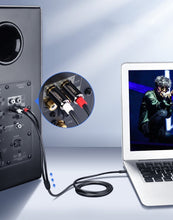 Заредете изображение във визуализатора на галерията – Ugreen cable audio cable 3.5 mm mini jack - 2RCA 2 m black (AV116 10584)
