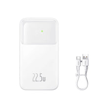 Заредете изображение във визуализатора на галерията – Baseus Comet Series powerbank with display 20000mAh 22.5W - white + USB-A - USB-C 0.3m cable - white
