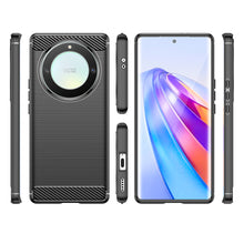 Заредете изображение във визуализатора на галерията – Carbon Case case for Honor Magic5 Lite / X40 / X9a flexible silicone carbon cover black
